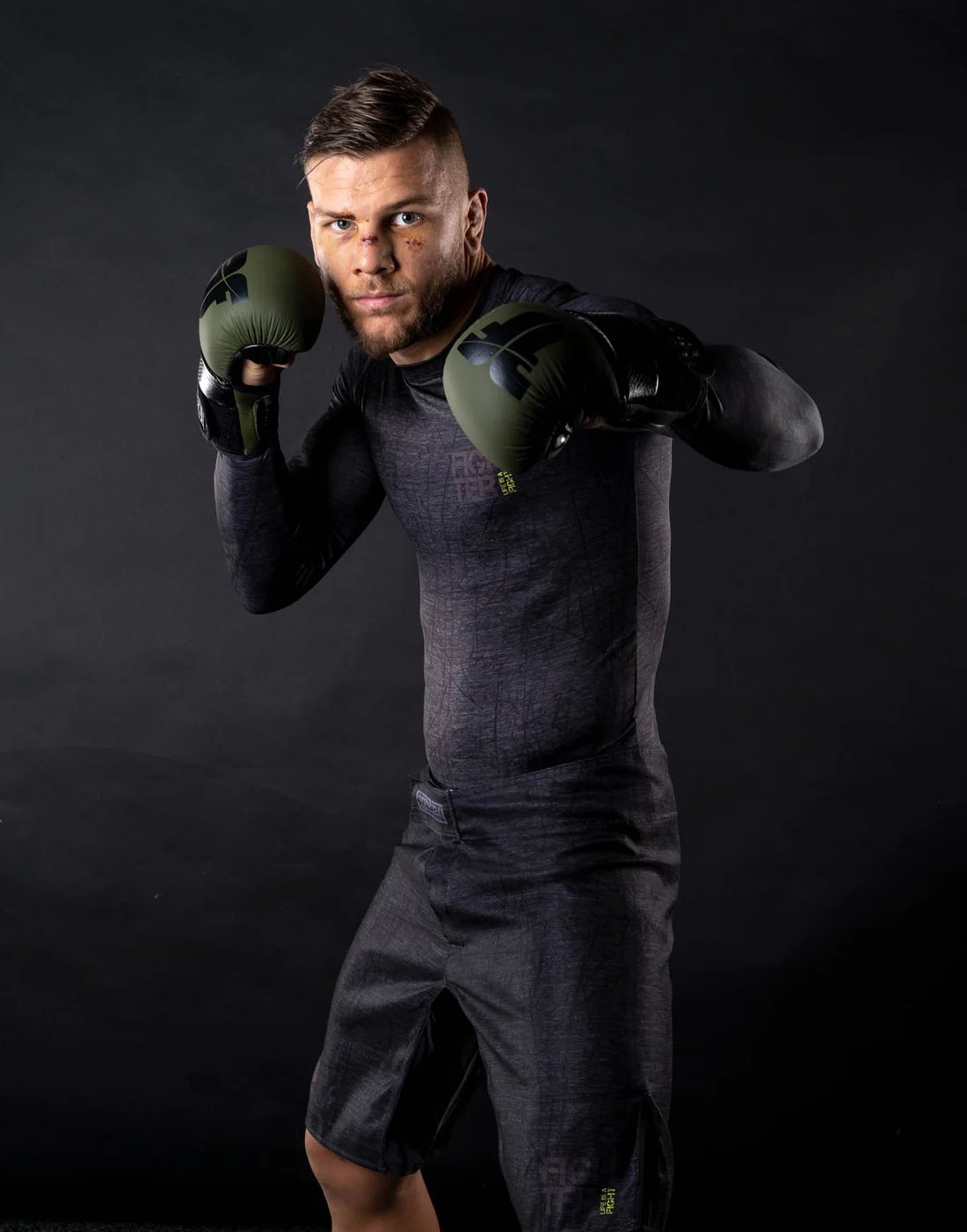 Fighter MMA Shorts - Life is a Fight - grey - MARCATCMBT