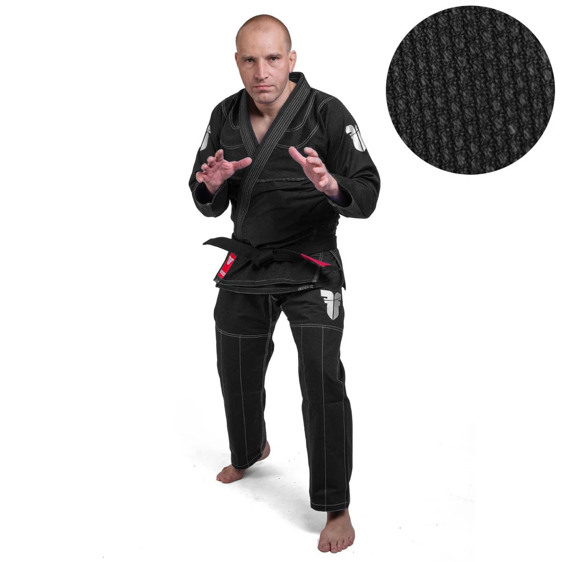 Fighter BJJ Kimono Rice Straw - black - MARCATCMBT